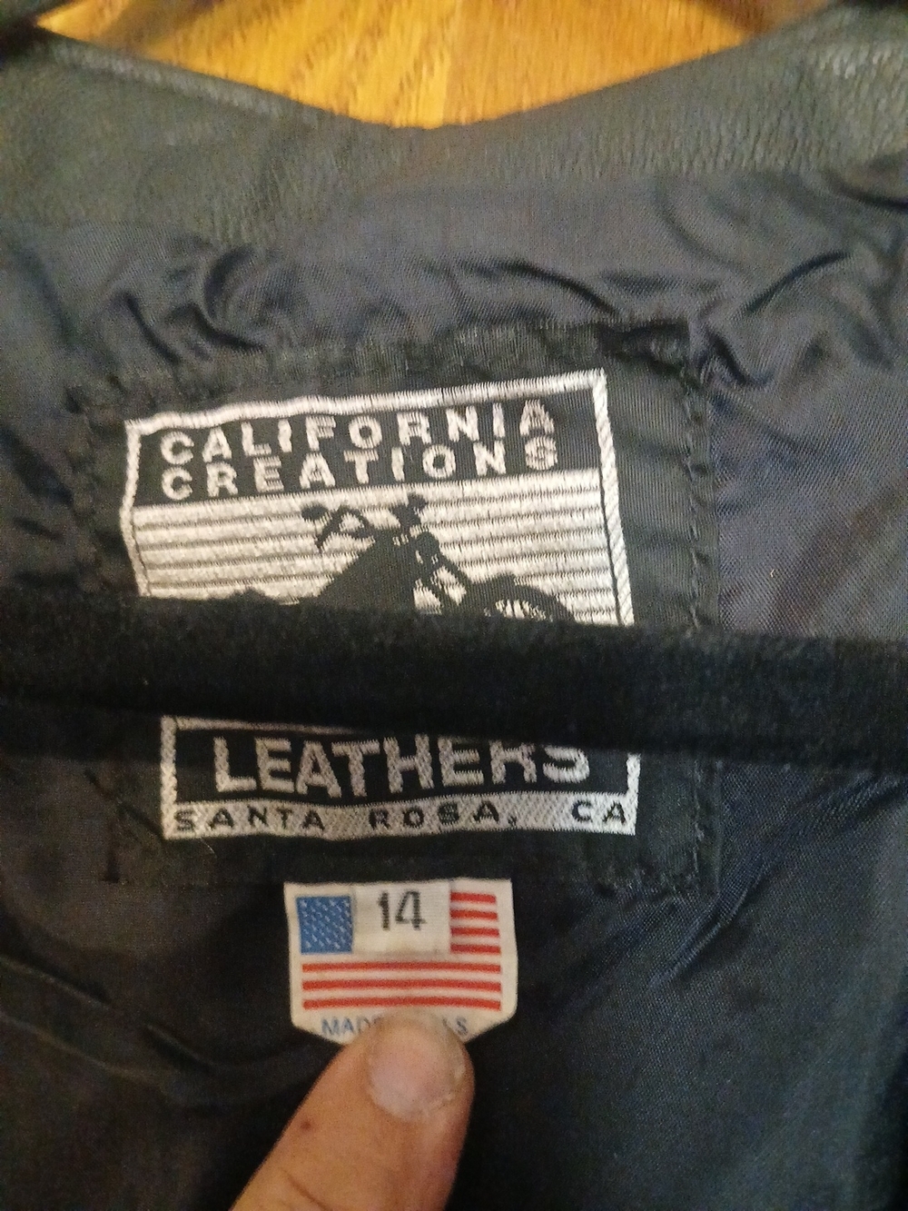 California Creations Black Leather Womens Sz.14 Crop Vest-Harley Logo On Back-